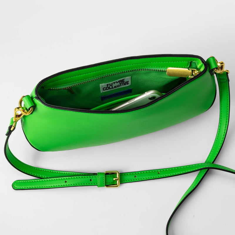 Women's Handbag with Braided Handle - Future Collective™ with Kahlana Barfield Brown Lime Green