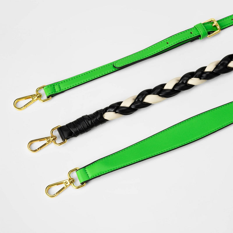 Women's Handbag with Braided Handle - Future Collective™ with Kahlana Barfield Brown Lime Green