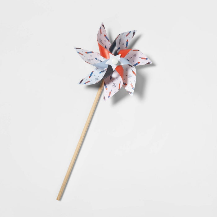 20" Pinwheel All Over Fireworks on White Solid - Sun Squad™