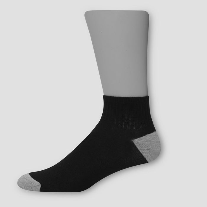 Hanes Men's Lightweight Comfort Super Value Ankle Socks 20pk - Black/Gray 6-12