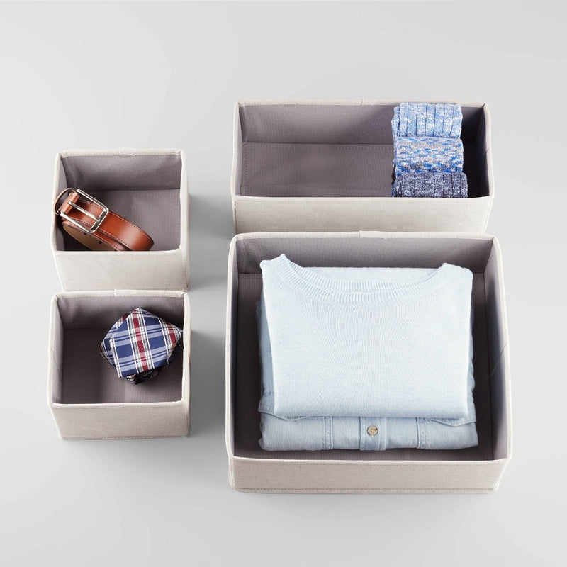 Set of 4 Collapsible Fabric Drawer Organizers - Brightroom™