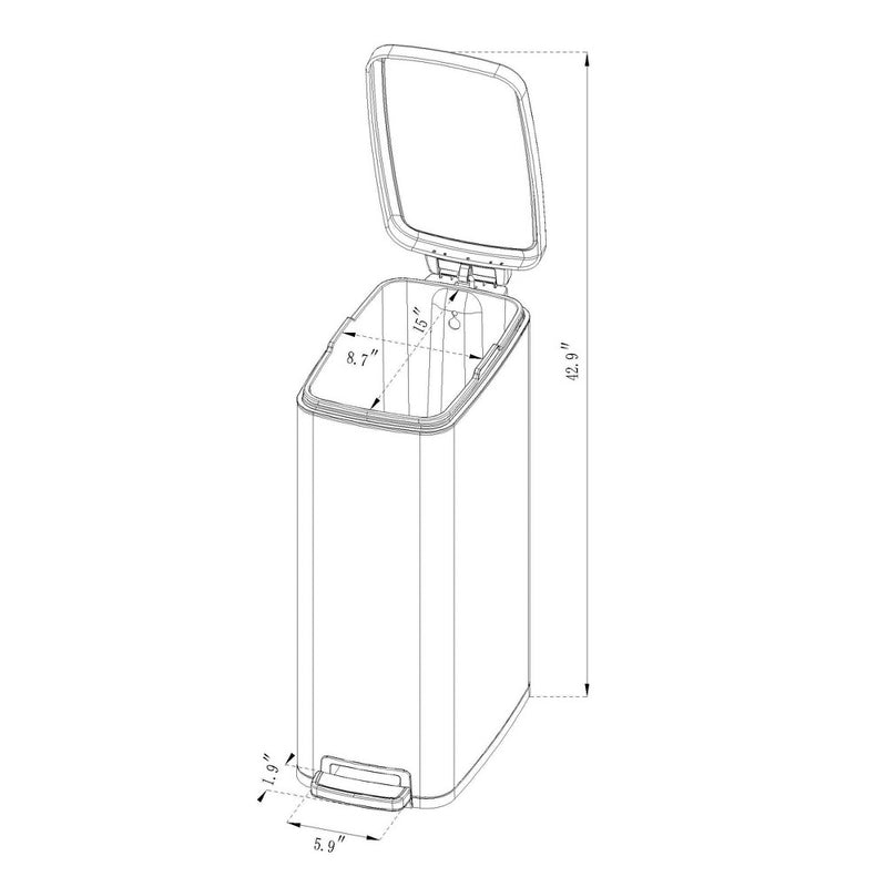 45L Slim Step Trash Can - Brightroom™ (LOCAL PICKUP ONLY)