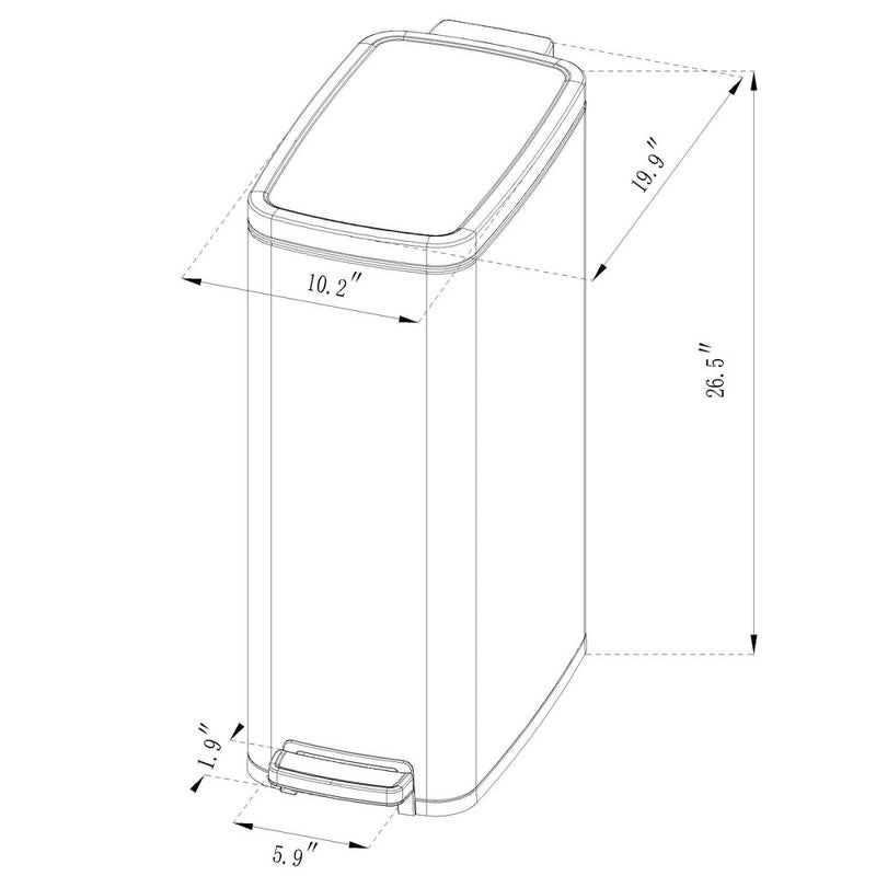 45L Slim Step Trash Can - Brightroom™ (LOCAL PICKUP ONLY)