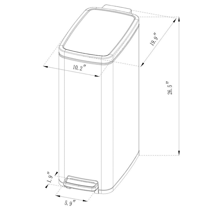 45L Slim Step Trash Can - Brightroom™