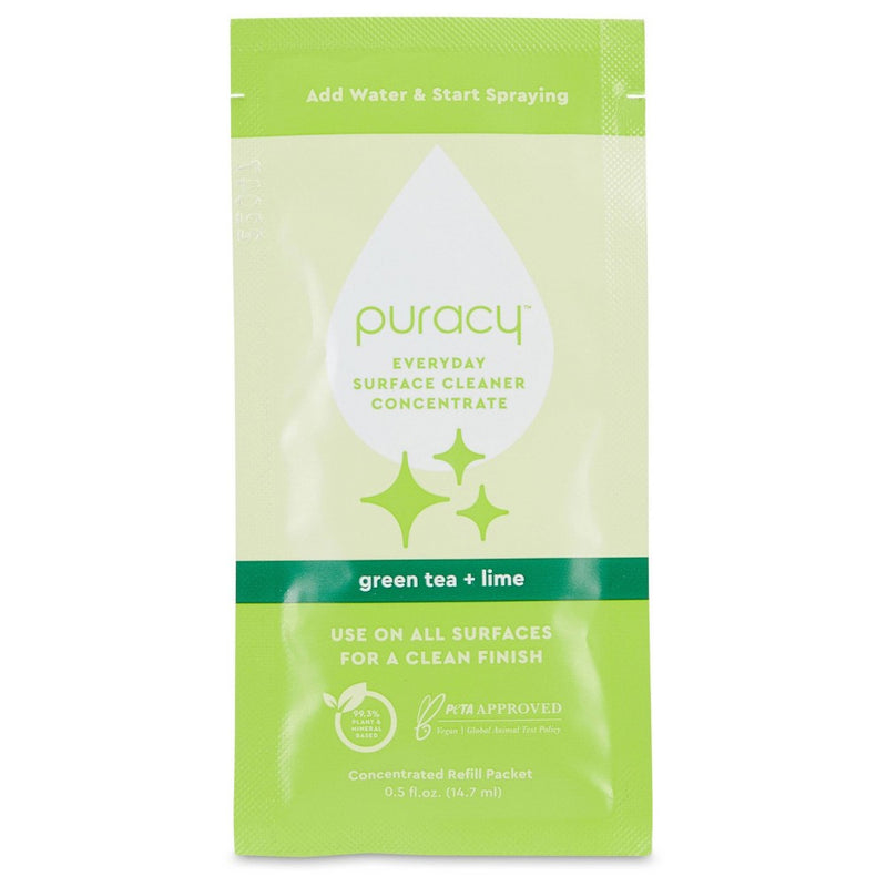 Puracy Everyday Surface Cleaner Concentrate Packettes - Green Tea & Lime - 2pk (Makes 32 fl oz)