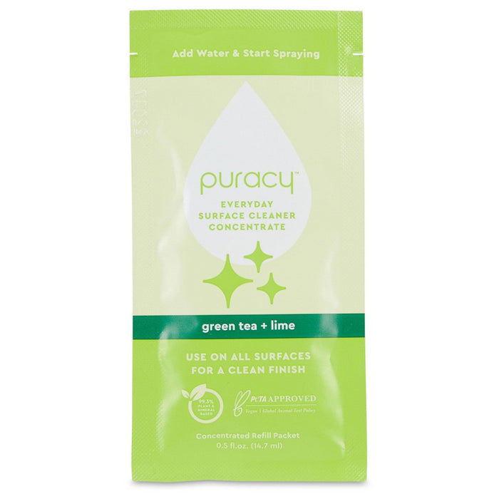 Puracy Everyday Surface Cleaner Concentrate Packettes - Green Tea & Lime - 2pk (Makes 32 fl oz)
