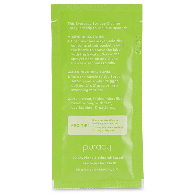 Puracy Everyday Surface Cleaner Concentrate Packettes - Green Tea & Lime - 2pk (Makes 32 fl oz)