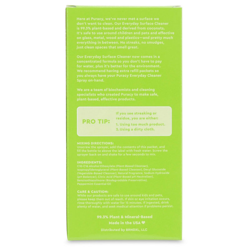Puracy Everyday Surface Cleaner Concentrate Packettes - Green Tea & Lime - 2pk (Makes 32 fl oz)