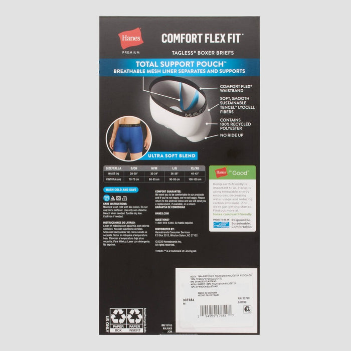 Hanes Premium Men's 3pk Boxer Briefs with Anti Chafing Total Support Pouch - ColorsMayVary XL