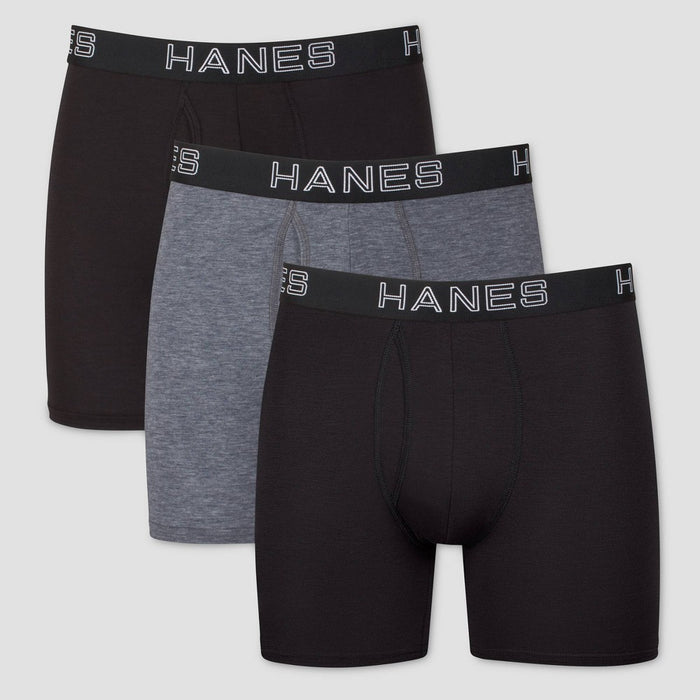 Hanes Premium Men's 3pk Boxer Briefs with Anti Chafing Total Support Pouch - ColorsMayVary XL