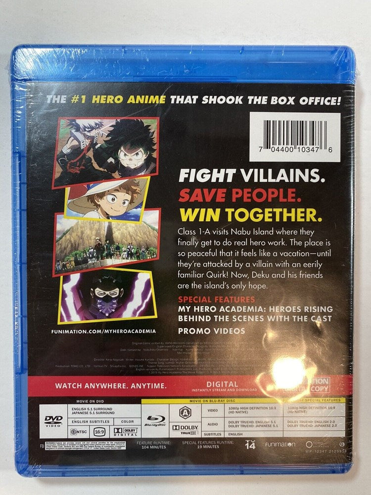 My Hero Academia: Heroes Rising (Blu-ray)(2020) *BRAND NEW, NO SLIP COVER* *ADD 3 TO YOUR CART & 1 IS FREE!*