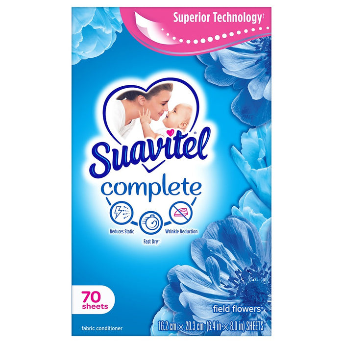 Suavitel Complete Dryer Sheets - Field Flowers - 70ct