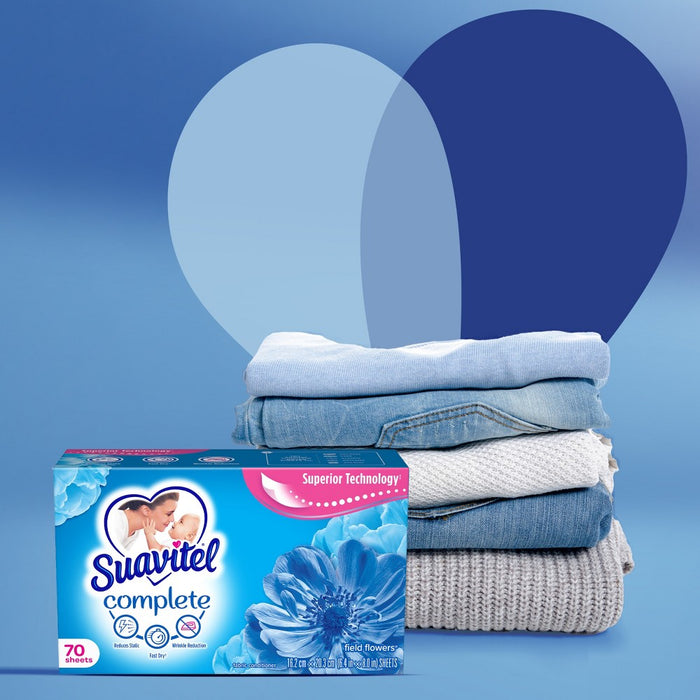 Suavitel Complete Dryer Sheets - Field Flowers - 70ct