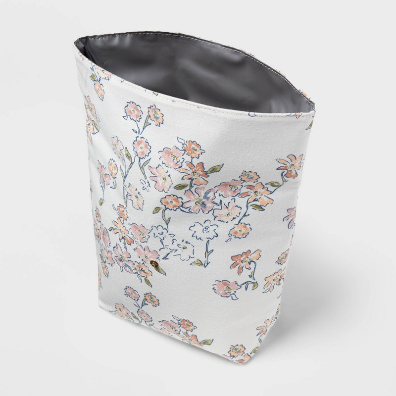 Printed Canvas Roll Top Lunch Tote White Floral - Threshold™