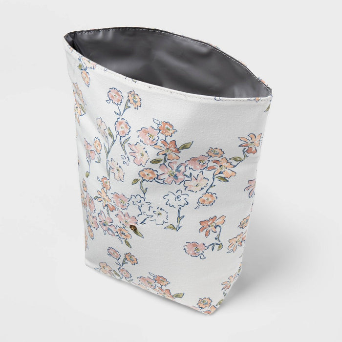 Printed Canvas Roll Top Lunch Tote White Floral - Threshold™