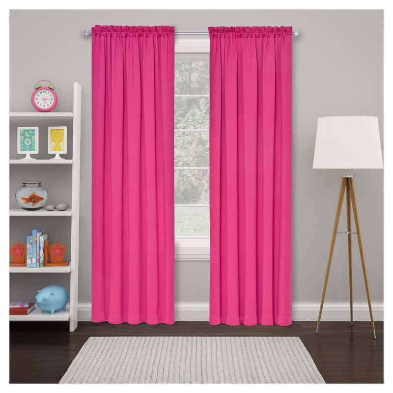 2pc 26"x84" Tricia Room Darkening Window Curtain Pink - Eclipse My Scene