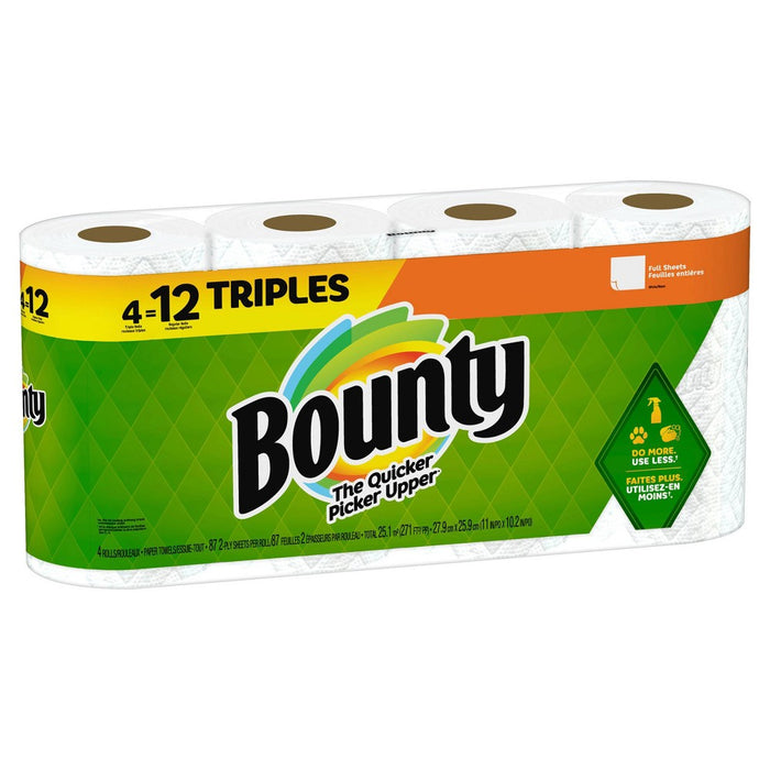 Bounty Full Sheet Paper Towels - 4 Triple Rolls