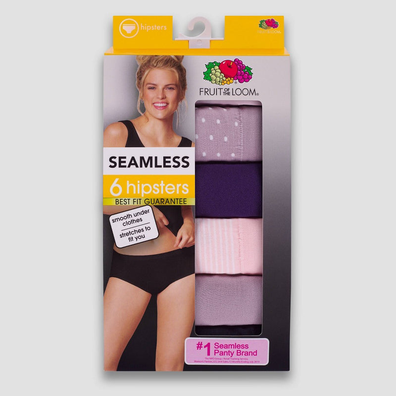 Fruit of the Loom Women's 6pk 360 Stretch Seamless Hipster Underwear - colors may vary