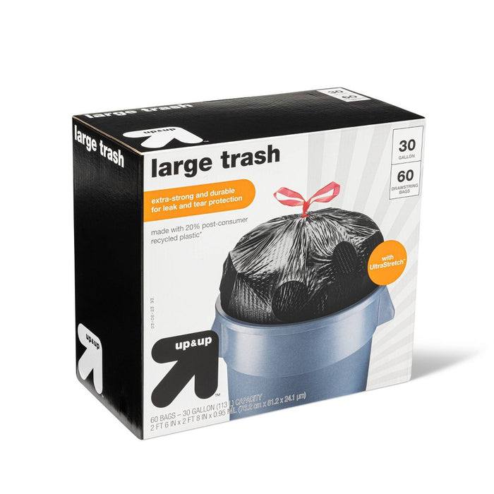 Large Drawstring Trash Bags - 30 Gallon/60ct - up & up™