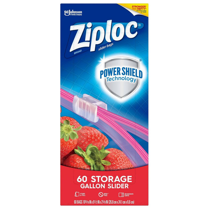 Ziploc Slider Storage Gallon Bags with Power Shield Technology - 68ct