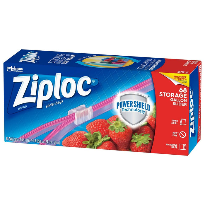 Ziploc Slider Storage Gallon Bags with Power Shield Technology - 68ct