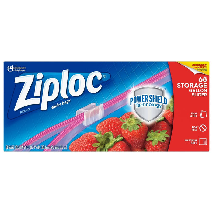 Ziploc Slider Storage Gallon Bags with Power Shield Technology - 68ct
