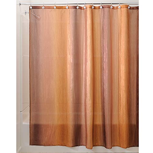 iDesign Ombre Fabric Shower Curtain Water-Repellent and Mold- and Mildew-Resistant for Master, Guest, Kids', College Dorm Bathroom, 72" x 72", Brown and Gold (LOCAL PICKUP ONLY)