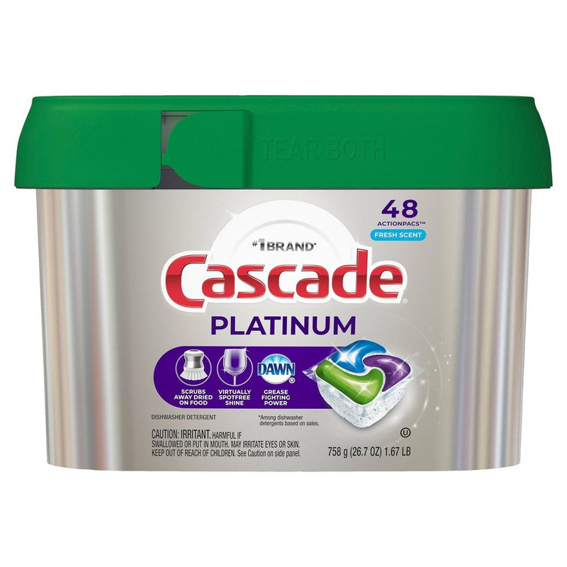 Cascade Platinum ActionPacs Dishwasher Detergent - Fresh - 48ct