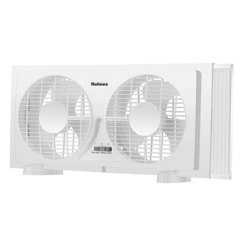 Holmes 9" 2 Speed Twin Blade Manual Window Fan with Reversible Airflow White (LOCAL PICKUP ONLY)