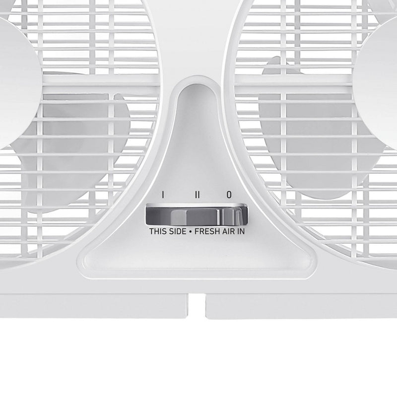 Holmes 9" 2 Speed Twin Blade Manual Window Fan with Reversible Airflow White (LOCAL PICKUP ONLY)