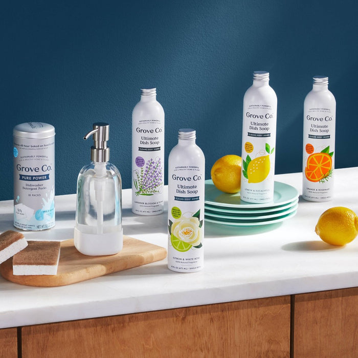 Grove Co. Liquid Dish Soap Refill - Aluminum Bottle - Citron & White Rose - 16 fl oz