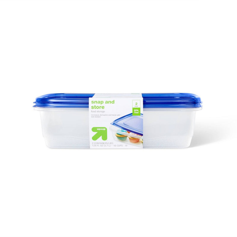 Snap and Store Large Rectangle Food Storage Container - 2ct/128oz - up & up™