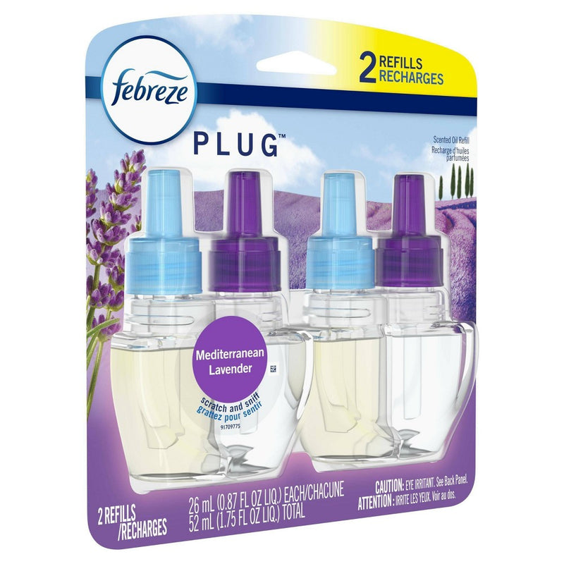 Febreze Odor-Fighting Fade Defy Plug Air Freshener Refill - Mediterranean Lavender - 1.75 fl oz