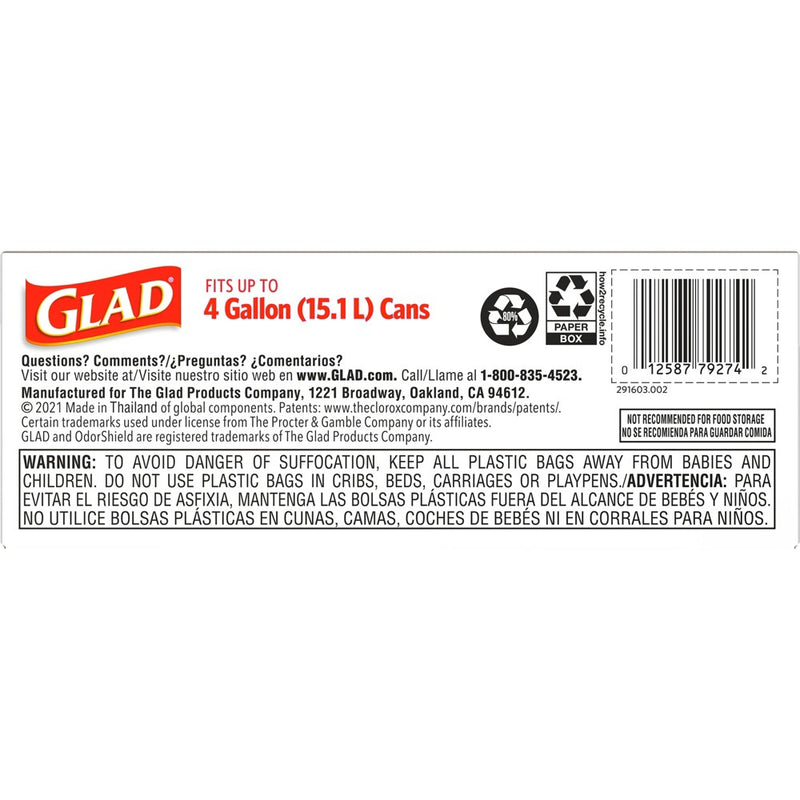 Glad Small Drawstring Trash Bags - Cherry Blossom - 34ct/4 Gallon