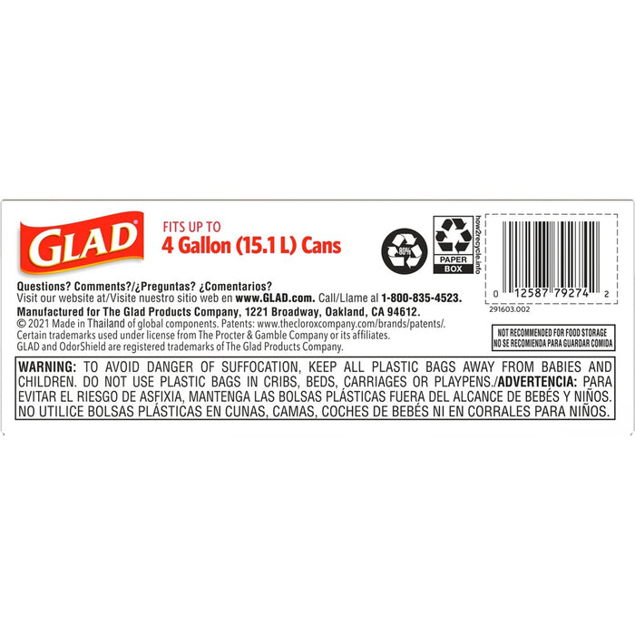 Glad Small Drawstring Trash Bags - Cherry Blossom - 34ct/4 Gallon