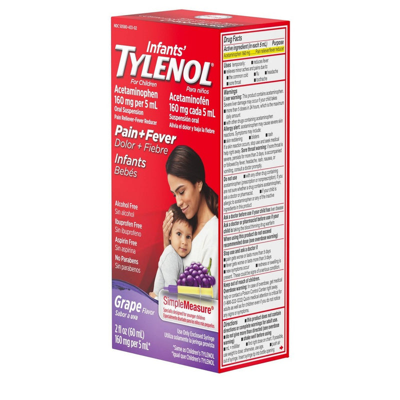 Infants' Tylenol Pain Relief Liquid - Acetaminophen - Grape - 2 fl oz