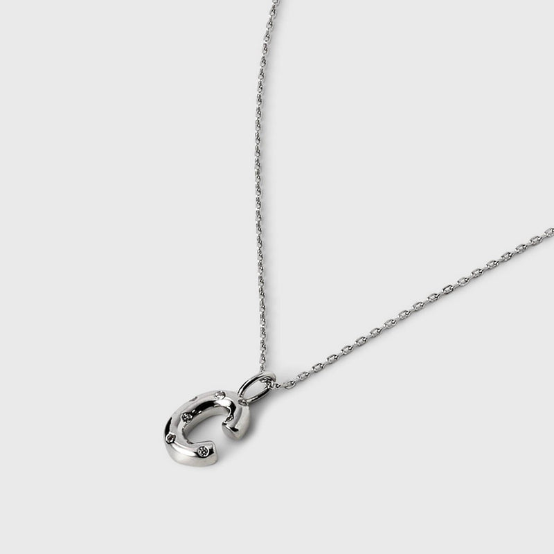 Silver Plated Cubic Zirconia 'C' Pendant Necklace - A New Day™ Silver