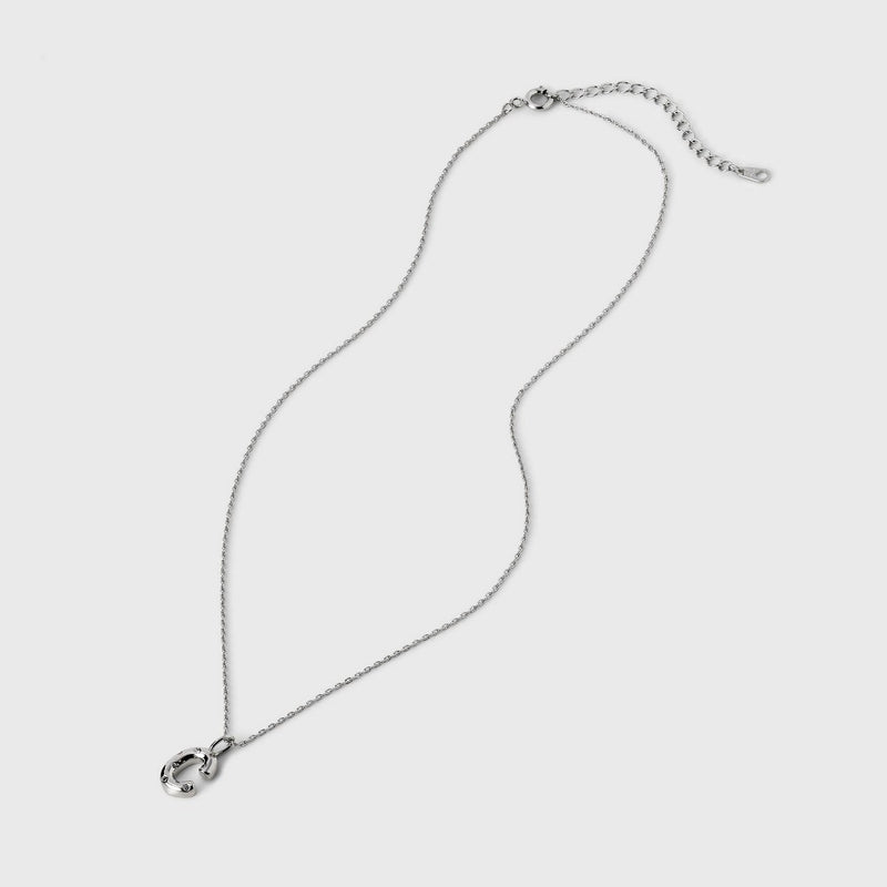 Silver Plated Cubic Zirconia 'C' Pendant Necklace - A New Day™ Silver