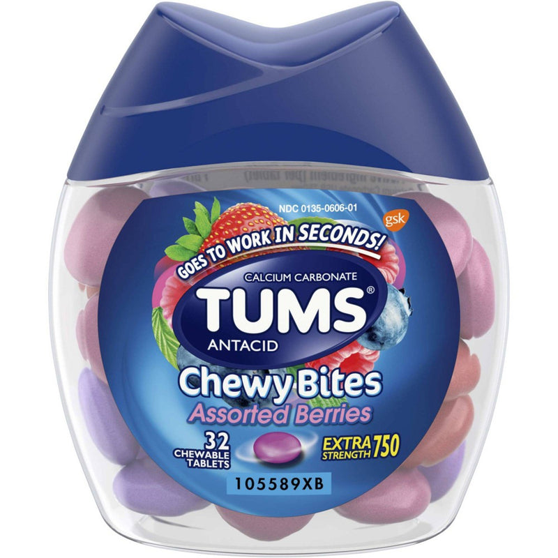 Tums Chewy Bites Extra Strength Antacid Assorted Berry 32ct