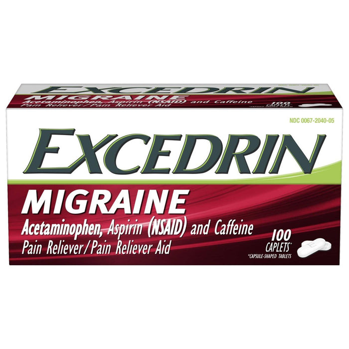Excedrin Migraine Pain Reliever Caplets - Acetaminophen/Aspirin (NSAID) - 100ct