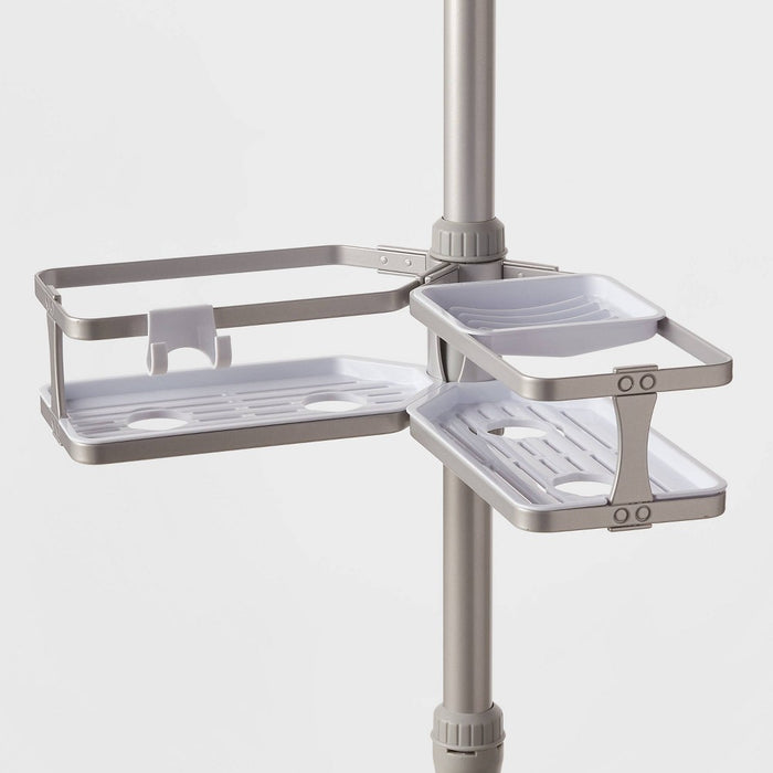Aluminum Corner Tension Pole Caddy Gray - Threshold™ (LOCAL PICKUP ONLY)