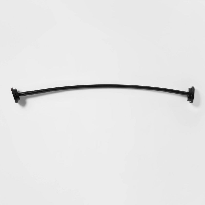 72" Dual Mount Curved Steel Shower Curtain Rod with Tiered End Cap Bronze - Made By Design™ (LOCAL PICKUP ONLY)