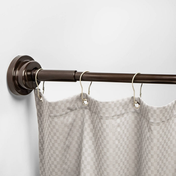 72" Dual Mount Curved Steel Shower Curtain Rod with Tiered End Cap Bronze - Made By Design™