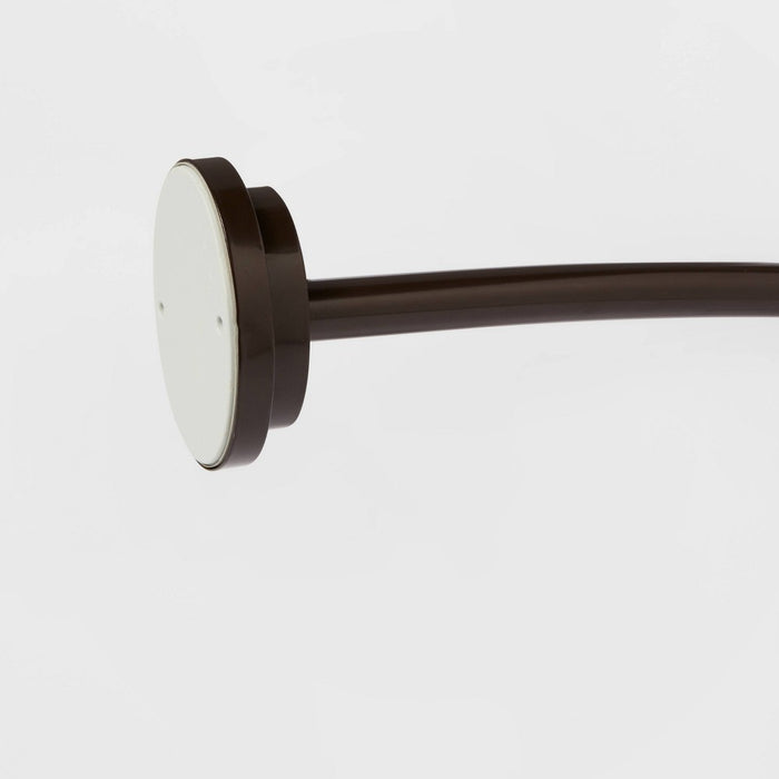 72" Dual Mount Curved Steel Shower Curtain Rod with Tiered End Cap Bronze - Made By Design™
