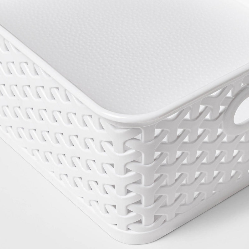 Y-Weave Small Decorative Storage Basket White - Brightroom™