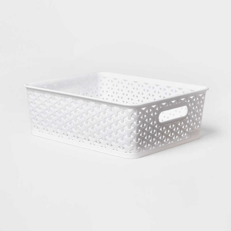 Y-Weave Small Decorative Storage Basket White - Brightroom™