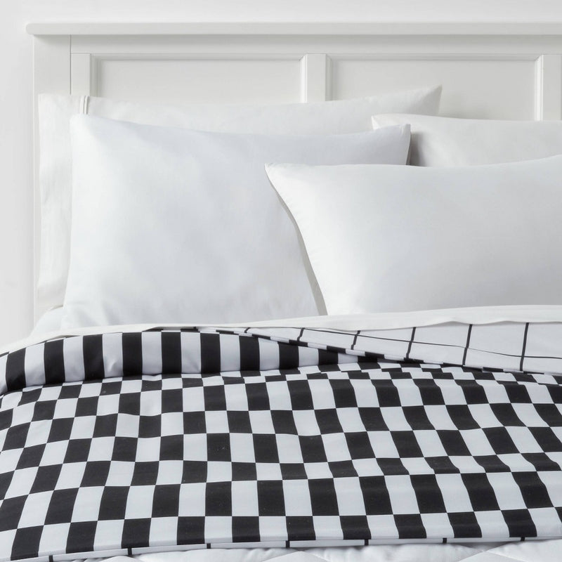 72"x48" Reversible Microfiber Cover for Weighted Blanket Grid/Checkered - Room Essentials™