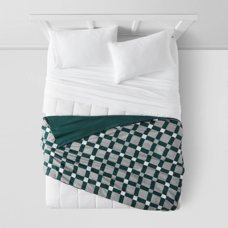48"x72" Reversible Microfiber Cover for Weighted Blanket Green Plaid - Room Essentials™
