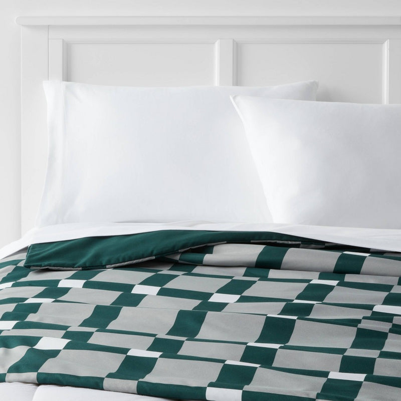 48"x72" Reversible Microfiber Cover for Weighted Blanket Green Plaid - Room Essentials™