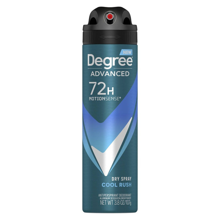Degree Men Advanced Motionsense Cool Rush 72-Hour Antiperspirant & Deodorant Dry Spray - 3.8oz
